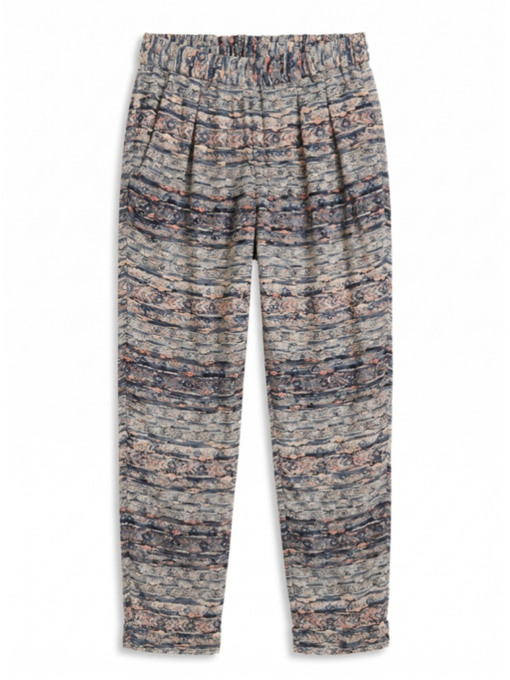 ISABEL MARANT Silk Blend Edilon Ika Print Blue Pants Sz 40 M